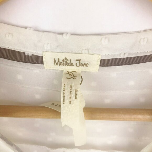 Matilda Jane Blouse Womens Size Medium Renae Top Swiss Dot Long Sleeve - Picture 3 of 4